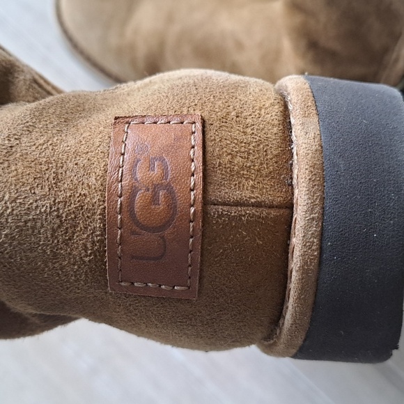 UGG Abree 1016548 Mini Sheepskin Chestnut Suede Side Zip Ankle Boots - Picture 11 of 13